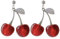 PACKOVE Rote Kirsche Ohrringe Für Damen - Tropfen Fasching Schmuck Cherry Frucht 3D Obst Baumeln Ohrring Für Frauen