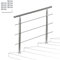 Fiqops Corrimano in acciaio inox, Ringhiera per scale esterni e interni 160 cm con 3 barre trasversali Ø 42 mm regolabile ad angolo per scale, giardino, ingresso casa, parapetto