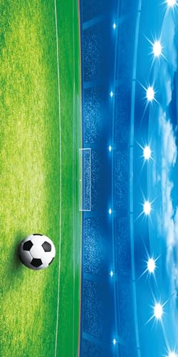 FEBE Strandtuch XXL Fußballplatz 100x180 cm Badetuch Groß 100% Mikrofaser Handtuch Stranddecke Sommer-Handtücher