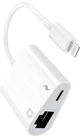 [Apple MFi Certified] Lightning to Ethernet Adapter for iPhone,2 in 1 LAN Ethernet Network to Lightning Adapter with Charging for iPhone 14/13/Pro Max/12/11/XS/XR/X/8/7/6/5 iPad 100Mbps Cat 8 7 6