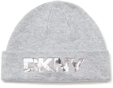 DKNY Damen City Logo Embossed Hat Beanie-Mütze, Sturm, Einheitsgröße