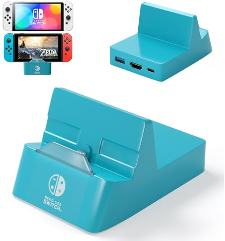 BIYTC Switch Dock Station, 4K/60Hz HDMI 2.0 USB 3.0 Travel Dock for Nintendo Switch/OLED/Steam Deck