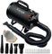 Xapigo 3200W Sèche-Cheveux pour Chien Blower - Très Silencieux, Sèche-Cheveux pour Chien, Professionnelle Souffleur pour Chiens, Vitesse et Température Réglable, Brosses de Toilettage (Noir - métal)