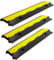 Peviasot Lot de 3 tapis de protection de câbles à 2 canaux - 100 x 25 x 5 cm - Protection contre les débordements pour câbles - Pont de câble - Sol en caoutchouc thermoplastique standard - Pont de