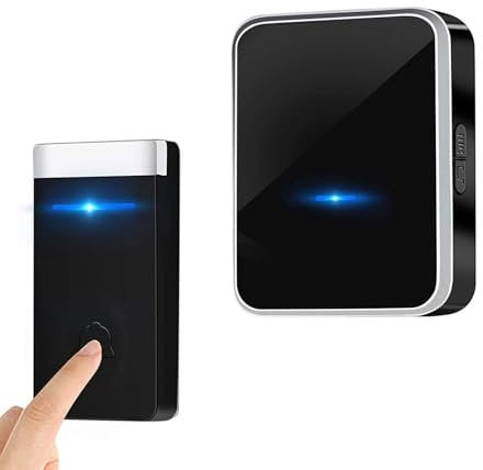 [Non Richiede Batteria] Campanello Senza Fili, Kit Campanello Senza Fili da Esterno con Ricevitori Plug-in, 45 melodie a 4 livelli di volume per casa, ufficio, hotel (1 Trasmettitore + 1 Ricevitori)