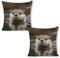FZQVSGW Dekorativer Kissenbezug für Sofa, Schlafzimmer, quadratisch, doppelseitig, Leinen, moderne Heimdekoration, kein Kisseneinsatz, 45,7 x 45,7 cm