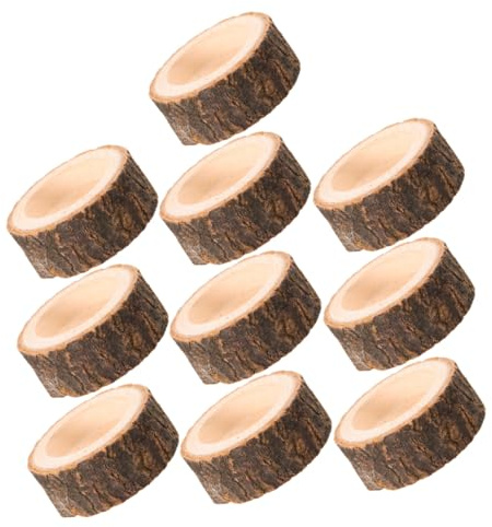 Alipis 10pcs Rustic Wooden Stake Candle Holder for Table Tea Light Candle Centerpiece