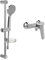 Villeroy & Boch Oasis Duschset Aufputz (2 in 1 Bundle), Duschsystem mit Duscharmatur, Handbrause, Handbrauseschlauch, Duschstange inkl. Handbrausehalter, Chrom