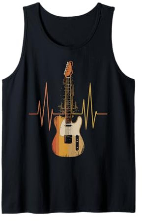 Herzschlag Gitarre Guitar Player Rock Music Gitarrist Herren Tank Top