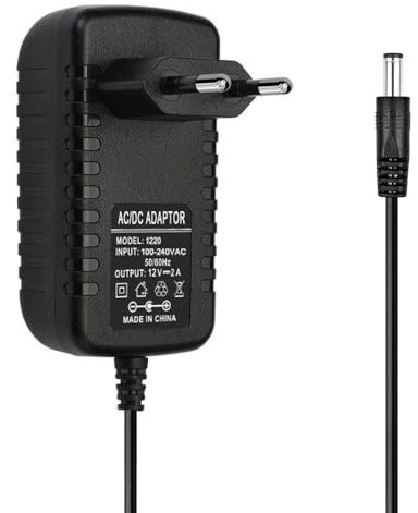 KOZOY Adaptateur Secteur 12V 2A, Alimentation Universelle 100-240V 50/60Hz, Alimentation Enfichable/Longueur de Câble 90cm pour Ruban LED, LCD, Moniteur TFT, Routeur, Radio-réveil
