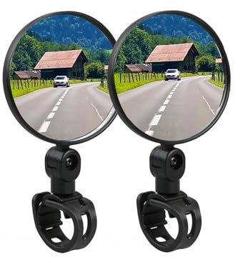 2 Stück Fahrrad Rückspiegel,360° Drehbar Fahrradspiegel Klappbar Universal Für Lenker 15-35mm,Fahrradspiegel Klappbar Für Fahrrad,Rennrad,Roller,Mountainbike
