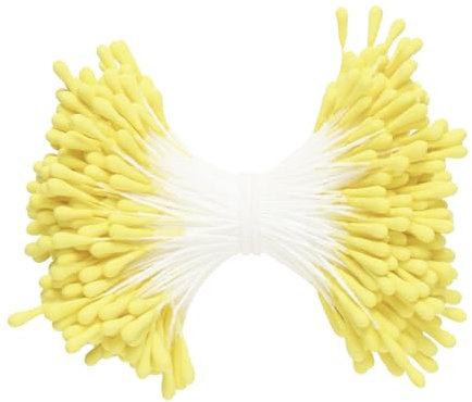 Luxoraiova 380 pezzi pulitori pipa fiori stame – timbri fai da te per fiori artificiali, gigli tulipani, decorazioni per matrimoni, fiori di zucchero, artigianato per bambini e adulti (giallo chiaro 3