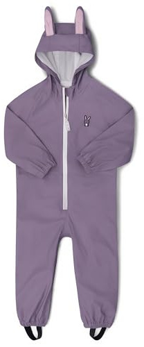 Roarsome Kids Puddle Suit – Waterproof All-in-One Rain Suit with Hood, Breathable Lightweight Coverall, Taped Seams & Aqua Seal Zips, Machine Washable - Hop, 4-5 Years