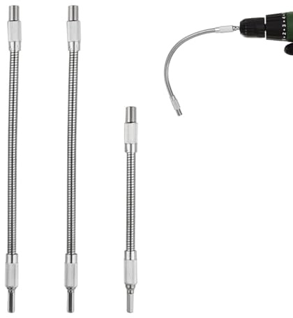 Eje Flexible Taladro, 1/4 Broca de Extensión Flexible 200 mm y 300 mm Hexagonal Portabrocas de Extensión de Eje Flexible para Manual Puntas de Destornillador Eléctrico