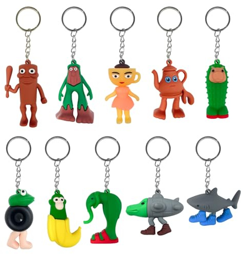 WlsqDE Anime Keychain, 10 Anime Schlüsselanhänger, Anime Anhänger | Cute Cartoon Silikon Schlüsselanhänger, WlsqDE Rucksack Anhänger, für Fanartikel Geschenk
