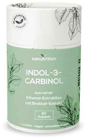 Indol 3 Carbinol (I3C) hochdosiert aus Brokkoli-Extrakt | 60 Kapseln | Plastikfreie Verpackung | Vegan | Hergestellt in Österreich
