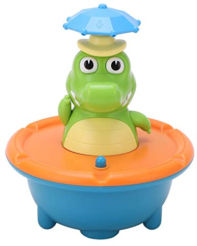 Generic Cocodrilo Pulverizador de Agua, Fuente Iluminada con 5 Modos de Pulverización, Juguete de Baño para Baño y Piscina (Orange)