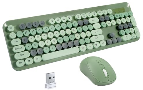 Nsyee 2.4GHz Wireless Keyboard & Mouse Combo, 104-Key Full Size, US Layout