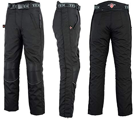 Texpeed Cubre pantalón moto verano/invierno - Sobre pantalones con cremalleras a lo largo de toda la pierna - Impermeables - Negro XL Cintura/Pequeño Pierna
