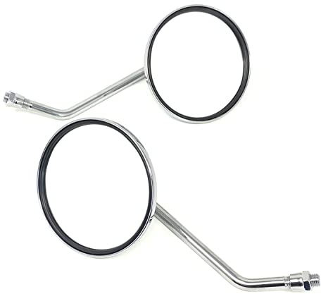 Paar Rund Chrom Roller Moped Spiegel - Universelle Passform - 8mm