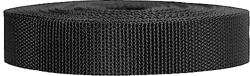 Strapworks Schweres Polypropylen-Gurtband – robuste Poly-Umreifung für Outdoor-Reparaturen, 3,8 cm x 45,7 m, Schwarz