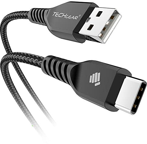 TECHGEAR Câble USB C, 30cm Tressé Résistant pour Appareils USB Type C, Samsung Note 20/10/Lite, S21 FE/Plus/Ultra S20 FE, S10, S9, S8, Samsung A12, A52 5G, A20e A41 A51 A71, A02s A03s, A22 5G, A21s