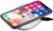 STILGUT Wireless Charging Pad aus Aluminium und Kunstleder- Ladestation Wireless Charger, Silber/weiß