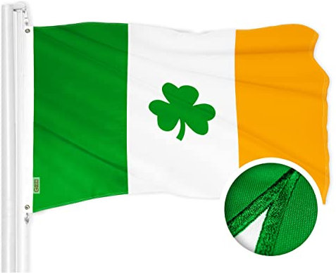 G128 Irish Flag (Shamrock) | 3x5 füße | gestickte - Irland, leuchtende Farbe, Messing tüllen, qualität Polyester