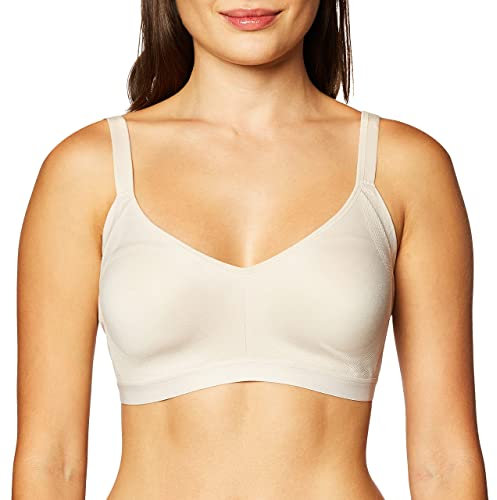 Warner's Women's Blissful Benefits Underarm-Smoothing with Seamless Stretch Wireless Lightly Lined Comfort Bra T-Shirt, Opaque, Butterscotch, M