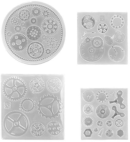4 Teile/Satz Silikonform, Bastelwerkzeuge Gear Form 3D Art Decorative Schokolade Kuchen Fondantform DIY Harz Schmuck Anhänger für Dekoration und