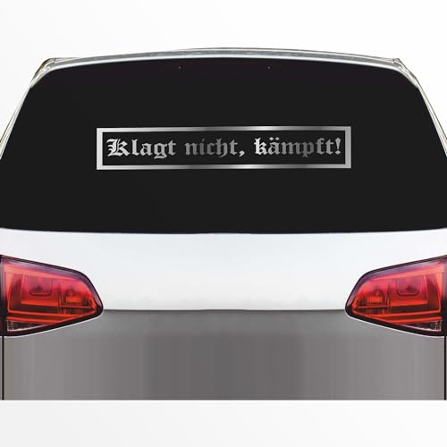 INDIGOS UG Auto Aufkleber Klagt Nicht, kämpft! - Heckscheibe 800x160mm Gold - Fussball Deutschland Fight Männer - Tuning - Sticker - Heckscheibe - Auto