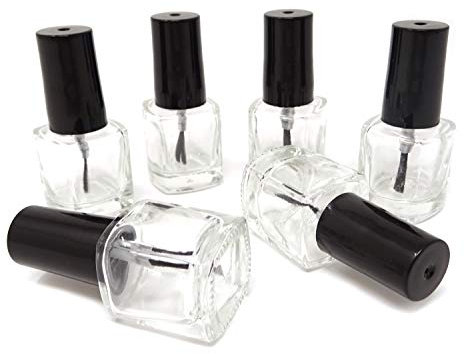 Honbay 6PCS 5ml Empty Nail Polish Glass Bottles with Brush Cap