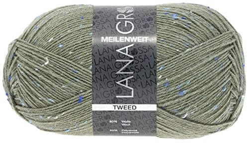 LANA GROSSA Meilenweit 100 | Sockenklassiker, uni und bedruckt, waschmaschienenfest | Handstrickgarn aus 80% Schurwolle & 20% Polyamid | 100g Wolle zum Stricken & Häkeln | 420m Garn