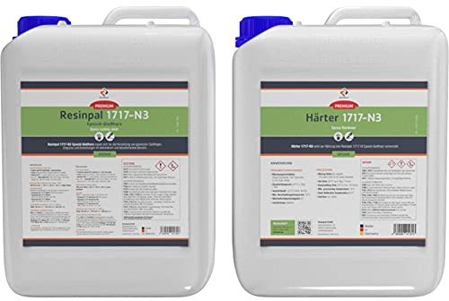 Gießharz glasklar | 20 kg Resinpal 1717-N3 + 9 kg Härter Set | Epoxidharz kristallklar | UV-Stabiles Giessharz | Resin zum Gießen | Dickschichtharz bis 20 cm und 15 kg | Für Anfänger & Profis |