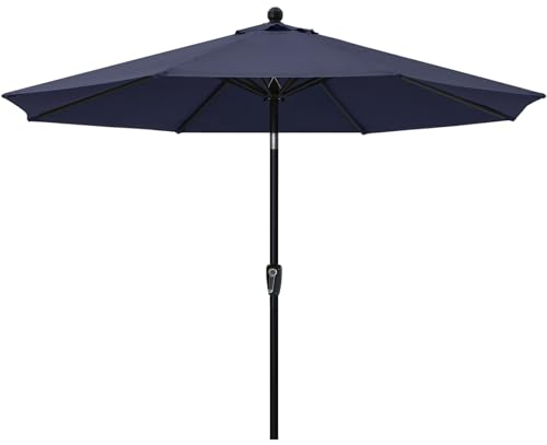 ABCCANOPY 270cm Sonnenschirm im Freien Wasserabweisende Bespannung -Gartenschirm Marktschirm, Navy Blau
