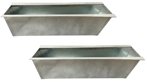 Hossi's Wholesale Juego de 2 jardineras de zinc – Inserto 38 cm grande plata – de metal galvanizado – Jardinera de zinc – Jardinera para balcón – Maceta para palés europeos