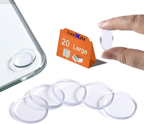 Glastisch-Stoßstangen, rutschfest, 25 mm, groß, nicht klebend, 20 Stück