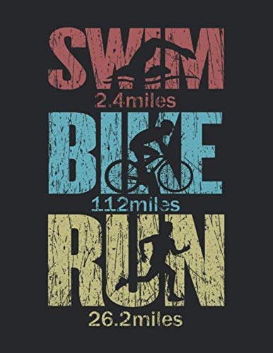 Schwimmen Fahrrad Fahren Laufen Triathlon Triathlet Meilen Distanz: RÄTSELBUCH - Lustiges Triathlon Wettkampf Sportler Design, Retro Geschenkidee - A4 ... Notiz, Buch, Sketch, Planer, Geburtstag
