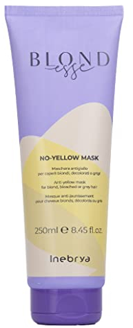 Inebrya | Blondesse - No Yellow Maschera antigiallo tonalizzante, idratante, illuminante, per capelli biondi, decolorati o grigi - 250 ML