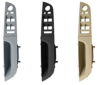for BMW 3 Series E90 E91 316 318 320 325 328 Driver Door Handle car Inner Handle Interior Driver's Window Switch armrest Panel Pull Trim Cover Beige Black Grey (375mm, Deluxe Black)