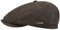 Stetson McCook Vintage Ledercap - Flatcap Herren/Damen - Schiebermütze aus Leder (Schwein, Velours) - Schlägermütze mit Baumwollfutter - Flat Cap Winter/Sommer Dunkelbraun L (58-59 cm)