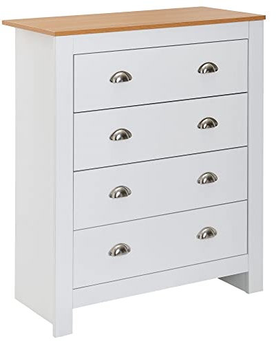 Beauty.Scouts Sideboard Julie weiß 79x95x40cm Schubladenkommode Kommode Anrichte Schubladenschrank Schrank Stauraumschrank Stauraum Board Kleiderschrank