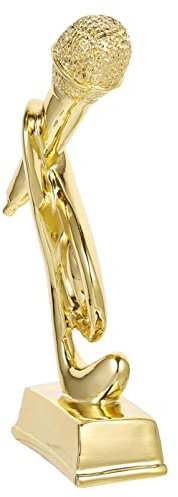STOBOK Microphone Trophy for Boy Girl Competitions Creative Award for Singing and Hosting Events Decorative Trophy for Classroom and Contests
