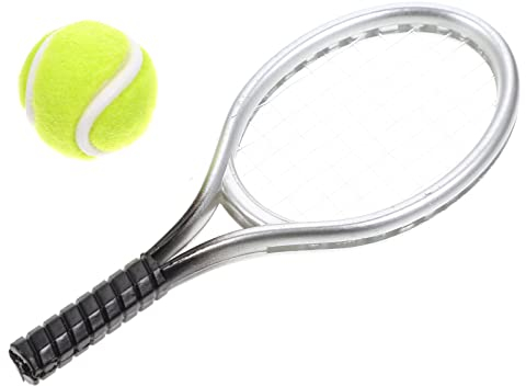PATKAW Puppenhaus Tennisschläger Und Ballset 1 Stück Mini Tennisschläger 1 PC Mini Tennis Miniaturen Tennisschläger Und Ball
