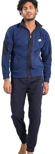 Lotto Tuta uomo con zip in Pile Calibrata Taglie MAXI 56 58 60 (56/3XL, JEANS)