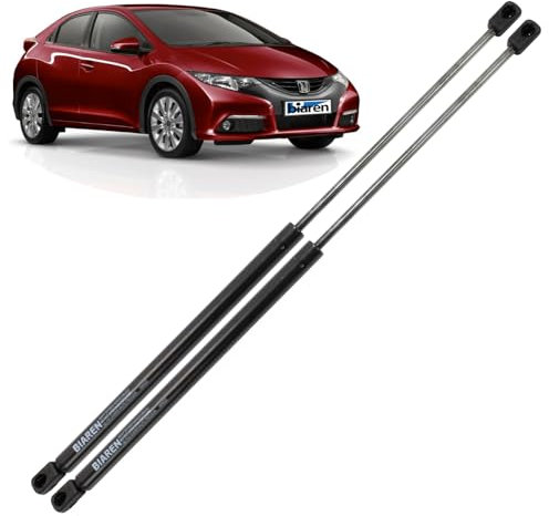 BIAREN Lot de 2 vérins à gaz pour hayon arrière pour Honda Civic Mk9 IX Hatchback FK 2012-2015 Système de levage 465 (N) 597 mm 74820TV0E011M1 74820TV0E111M1