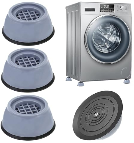 Patin Machine à Laver, 4 Pièces Tampon Anti-vibration, Pieds en Caoutchouc pour Machine à Laver, Coussinets Pied de Machine à Laver pour machine à laver et sèche-linge (B)