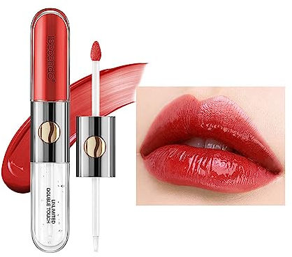 zalati Lip Gloss 6ml Lip Glow Oil with 2-in-1 Dual Colors Tips Long-Lasting Nourishing for Lip Care