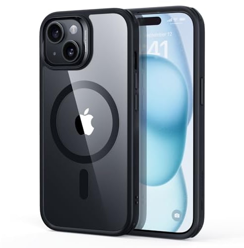 ESR for iPhone 15 Case, Compatible with MagSafe, Military-Grade Protection, Yellowing Resistant, Scratch-Resistant Back, Magnetic Phone Case for iPhone 15, Classic Series, Clear Black