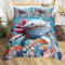 Homewish Süße Axolotl Bettwäsche 135x200cm für Jungen Mädchen Kinder schöne Karikatur Meer Tier Axolotl Bettbezug 2 Stücke Ozean Thema Bettwäsche Set